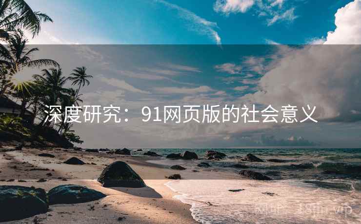 深度研究：91网页版的社会意义